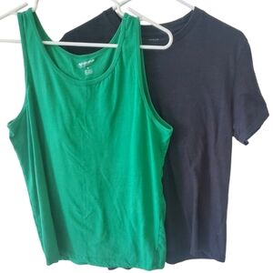 Old Navy Arizona Womens Size M T-Shirt & Tank Top Lot of 2 Black Green Tee SS